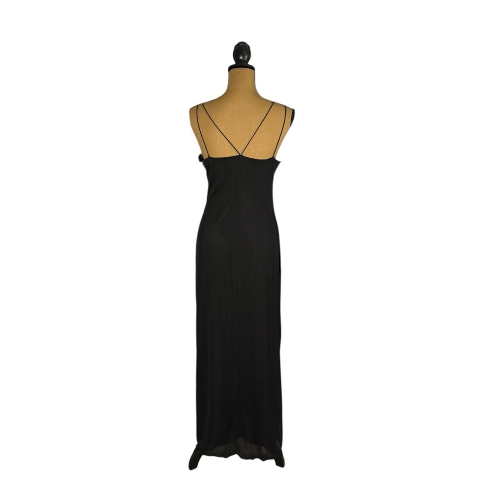 Y2K Byer Too Black Beaded Maxi Dress Womens Large Spaghetti Strap Whimsigoth VTG - Picture 4 of 15